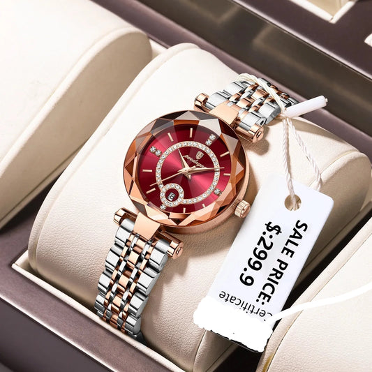 Luxury Watch For Woman High Quality Diamond Ladies Quartz Watch Waterproof Date Stainless Steel Women Watches reloj+box